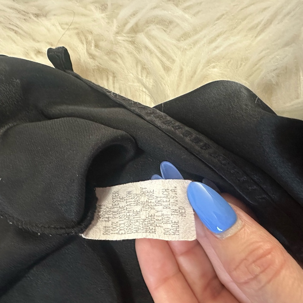 Vintage Feather Bed Intimate Elegant Black Lace Trim Satin Chemise - Picture 4 of 4